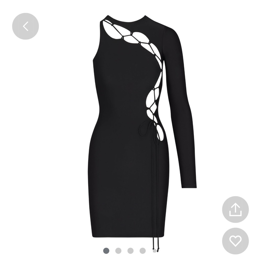 NWT Skims lace up mini dress in black (onyx) size small -